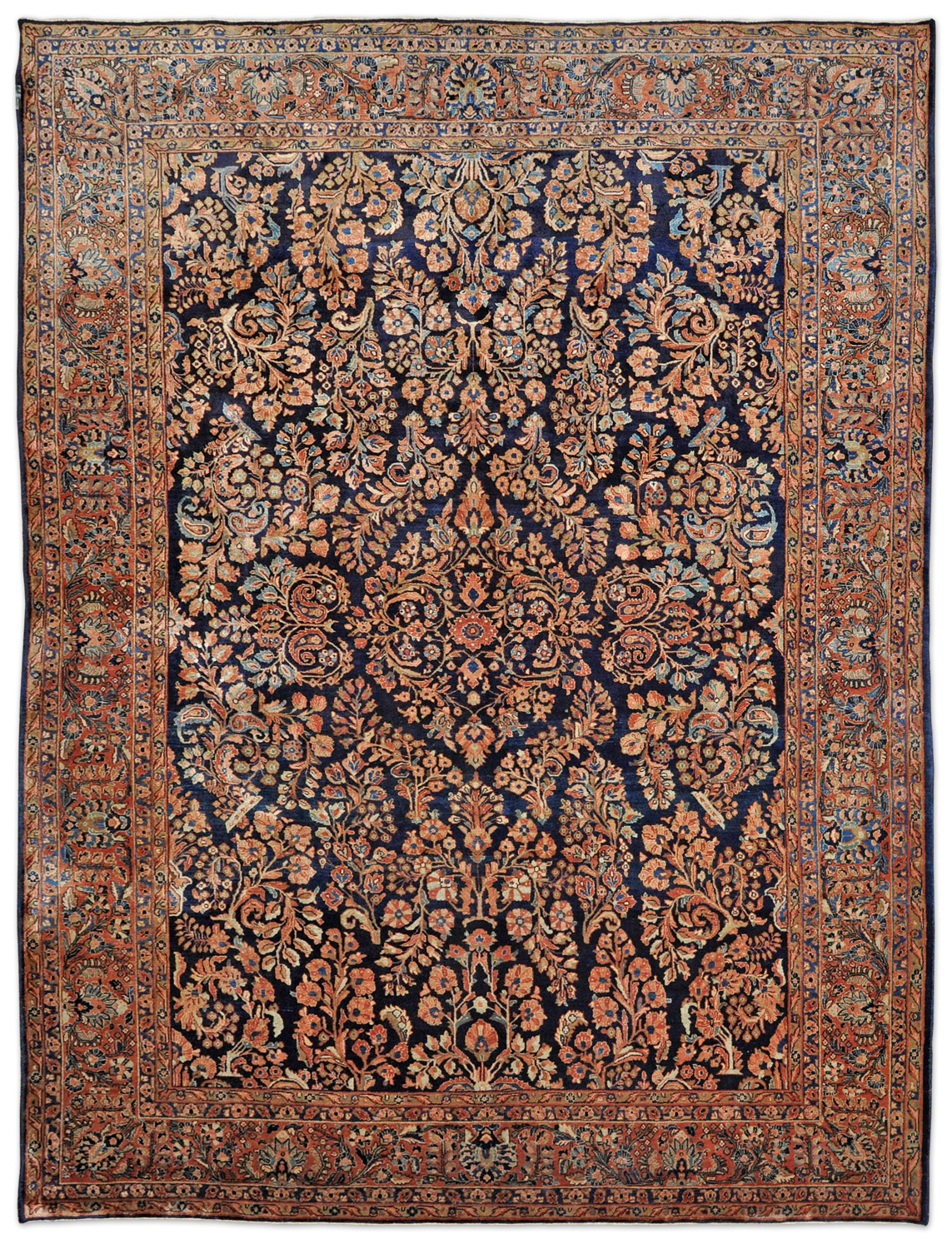 Sarough Mohadjaran Perserteppich antik blau | Schurwolle Sarough Mohadjaran Perserteppich antik blau | Schurwolle