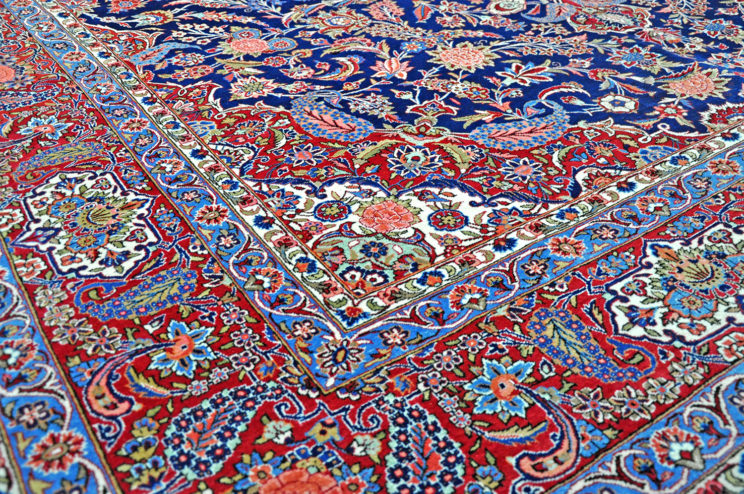 Keshan Kork Perserteppich antik | Medaillon