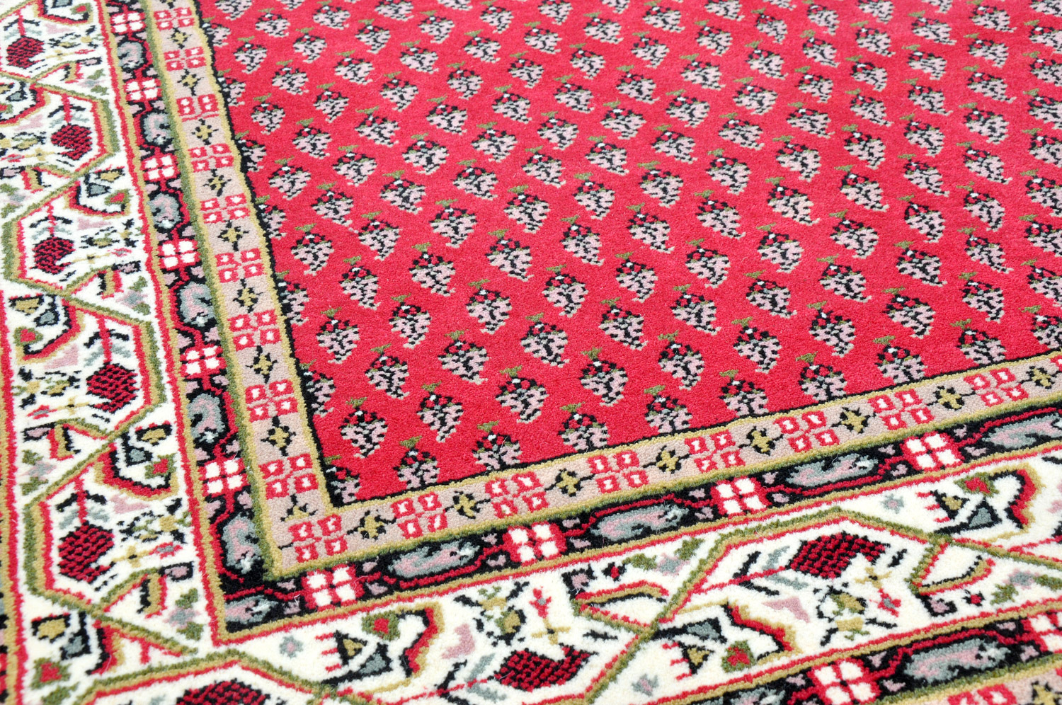 Mir Teppich Indien  rot | Schurwolle