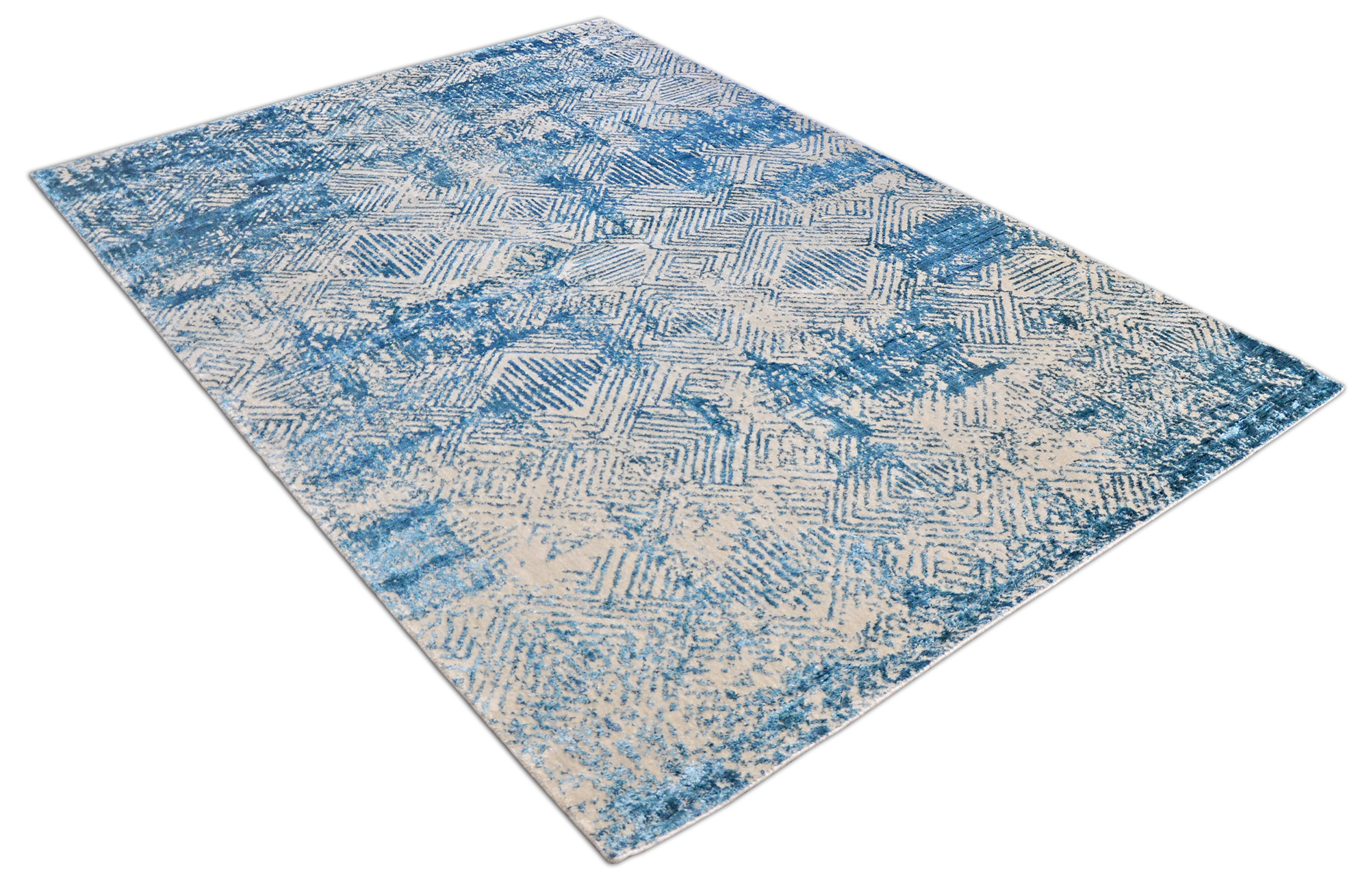 Thomas Handloomteppich Fine | Silver/Teal