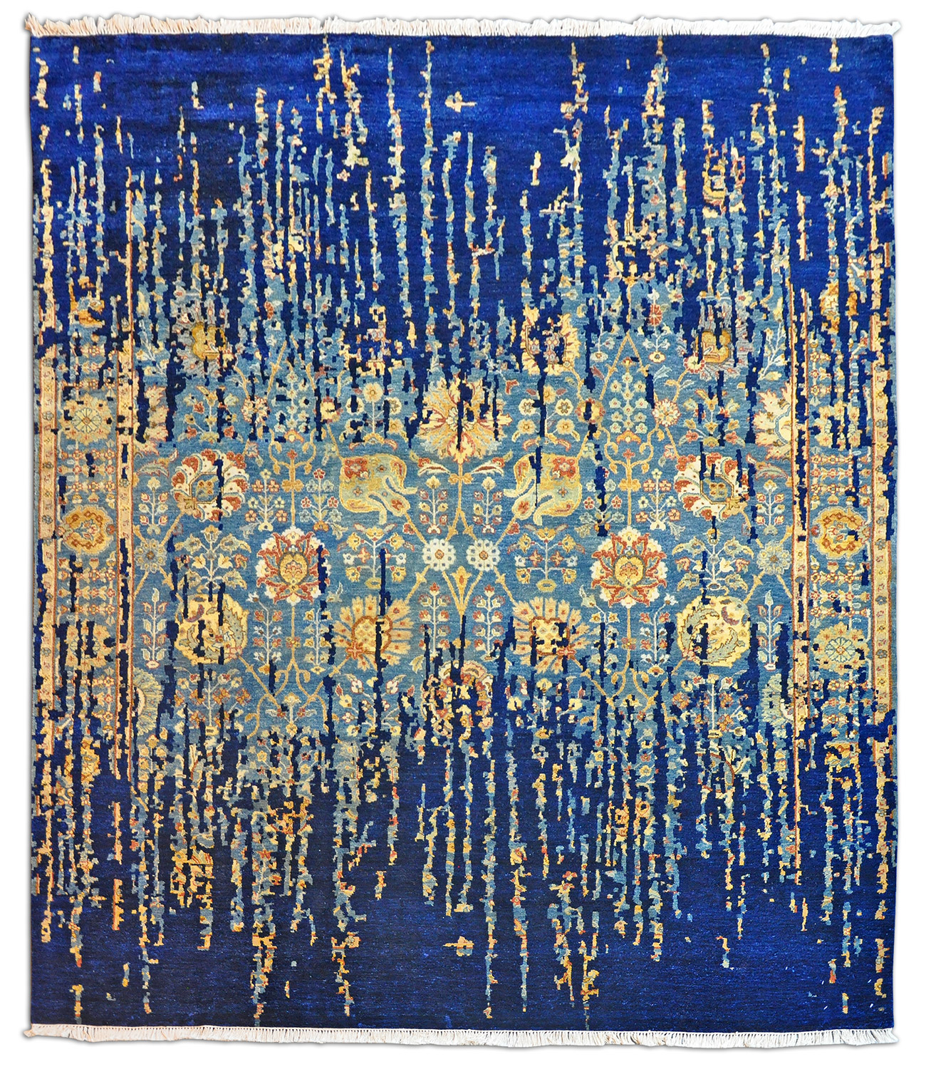 Nepalteppich modern Topas blau | Hochlandwolle Nepalteppich modern Topas blau | Hochlandwolle