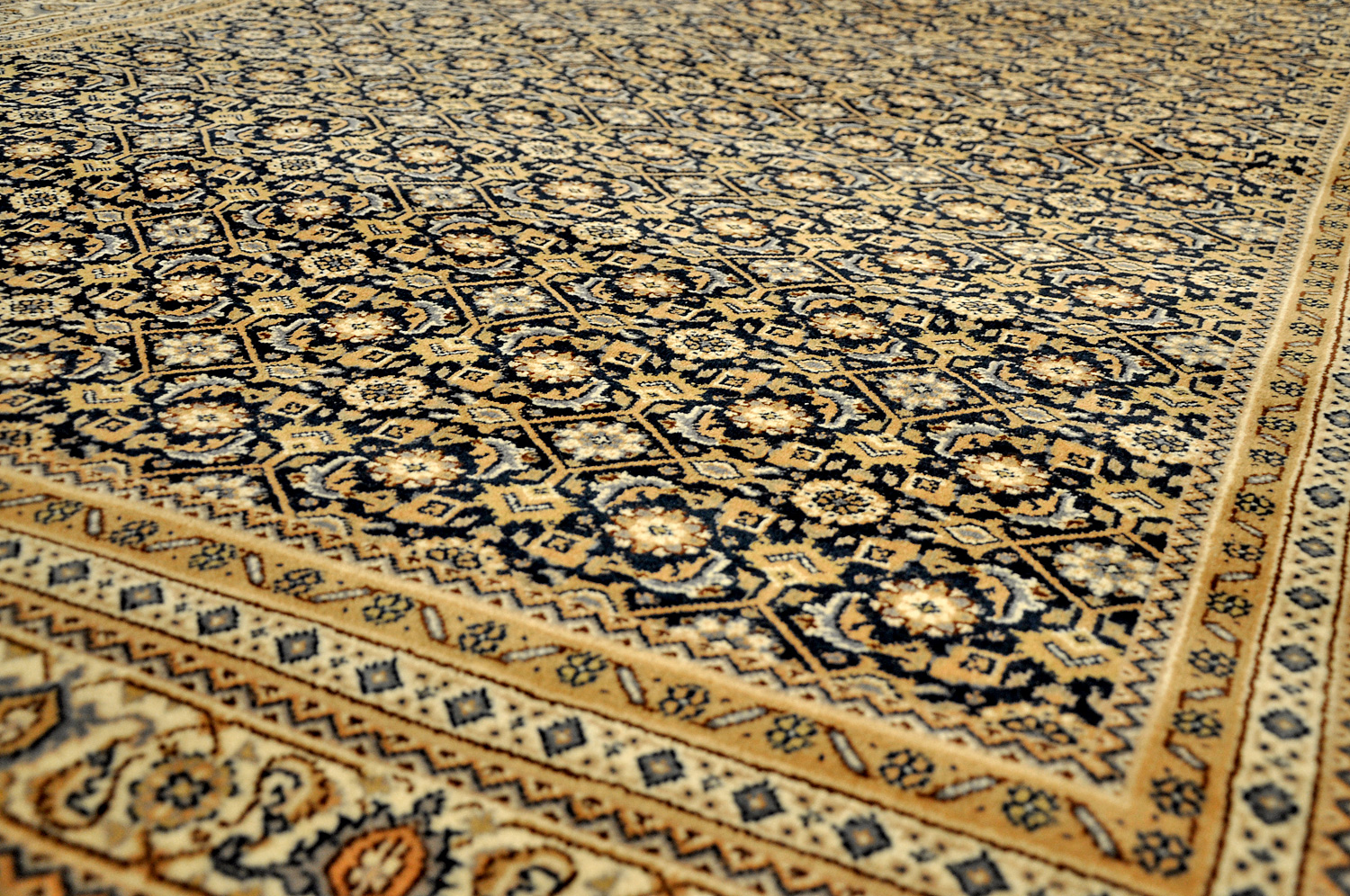 Jaipur Herati Orientteppich Indien | dunkelblau