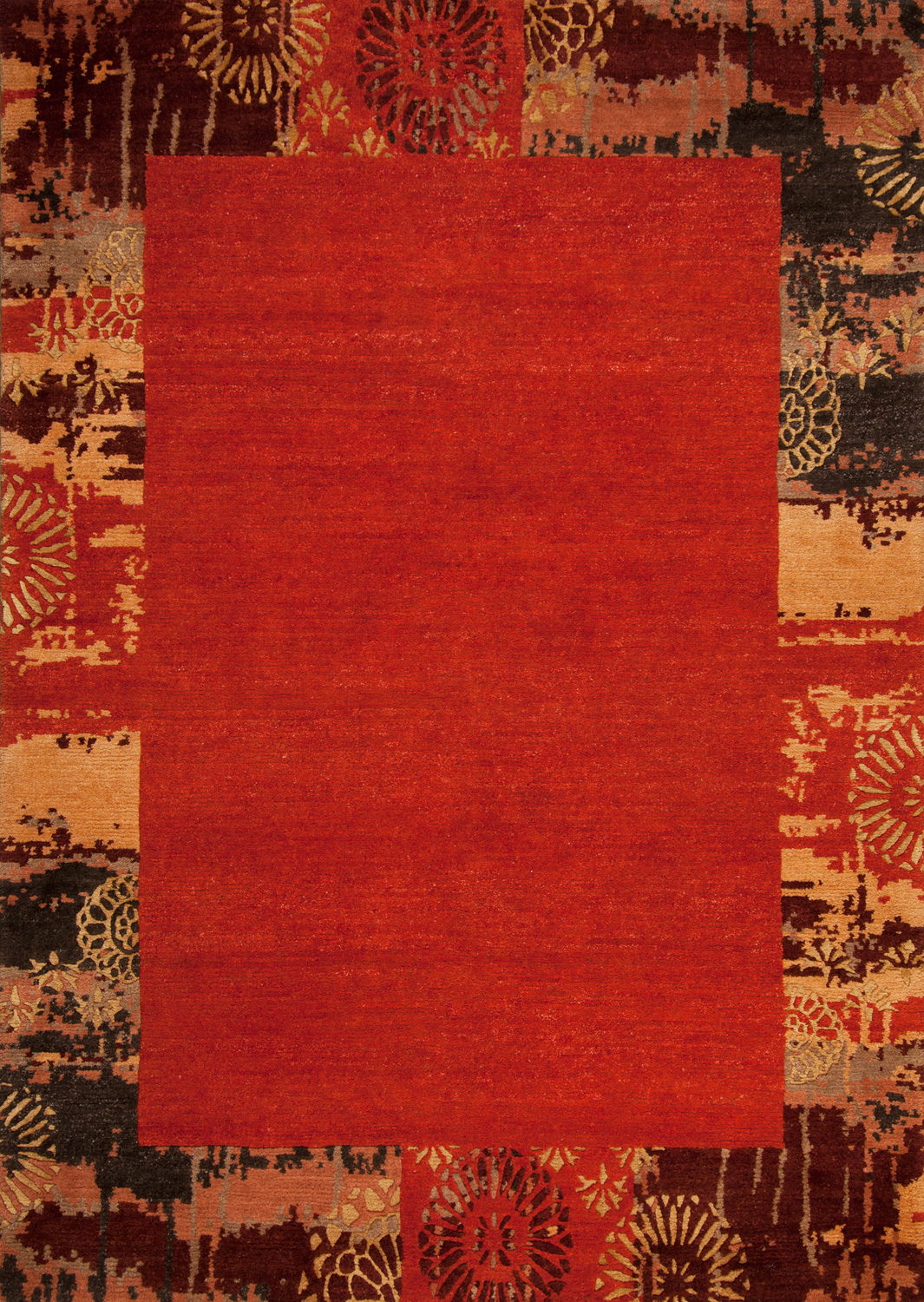 Theko Talonga Silk  Nepalteppich rot | Hochlandwolle