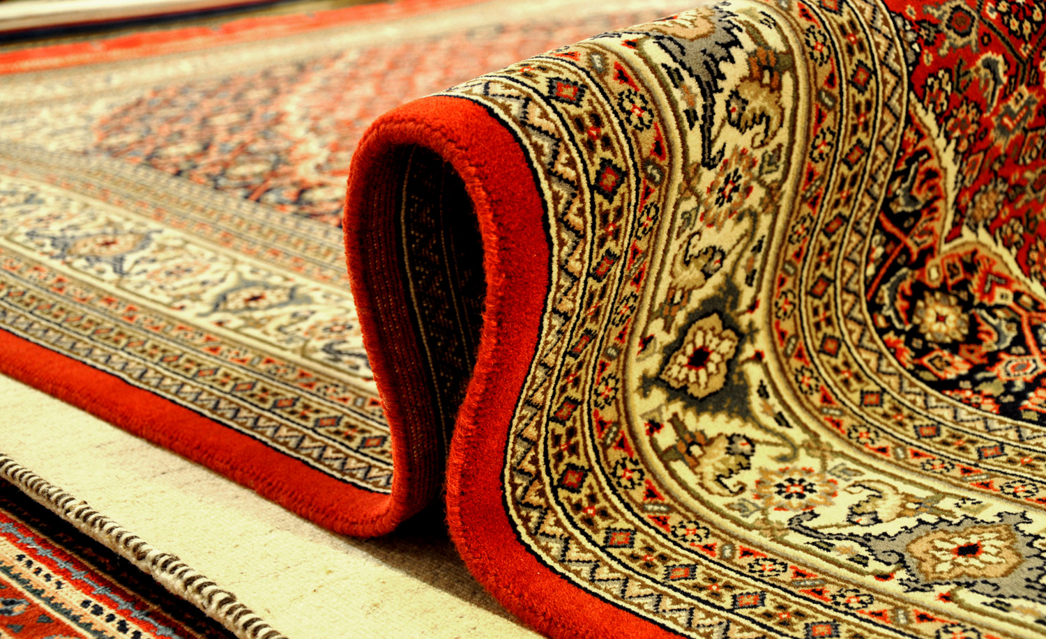 Jaipur Bidjar | Indischer Knüpfteppich rot