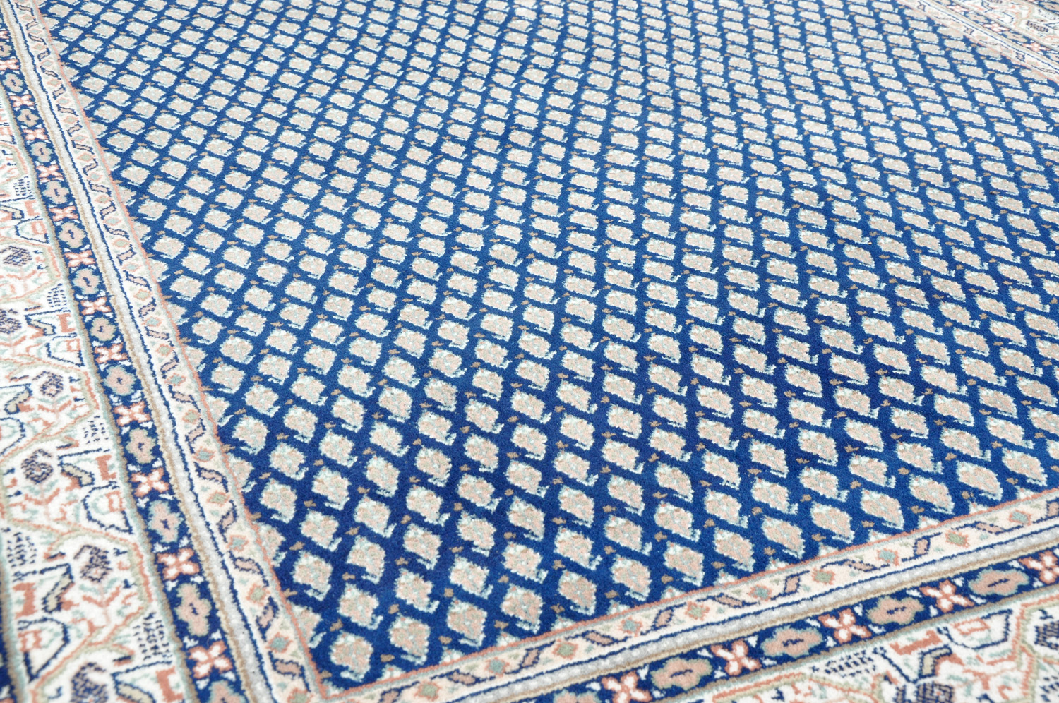 Mir Orientteppich Indien blau | Neuseelandwolle