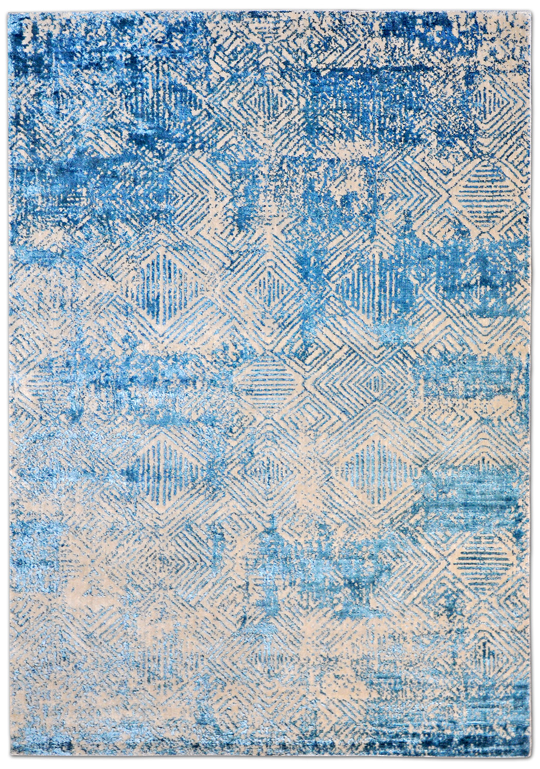 Thomas Handloomteppich Fine | Silver/Teal