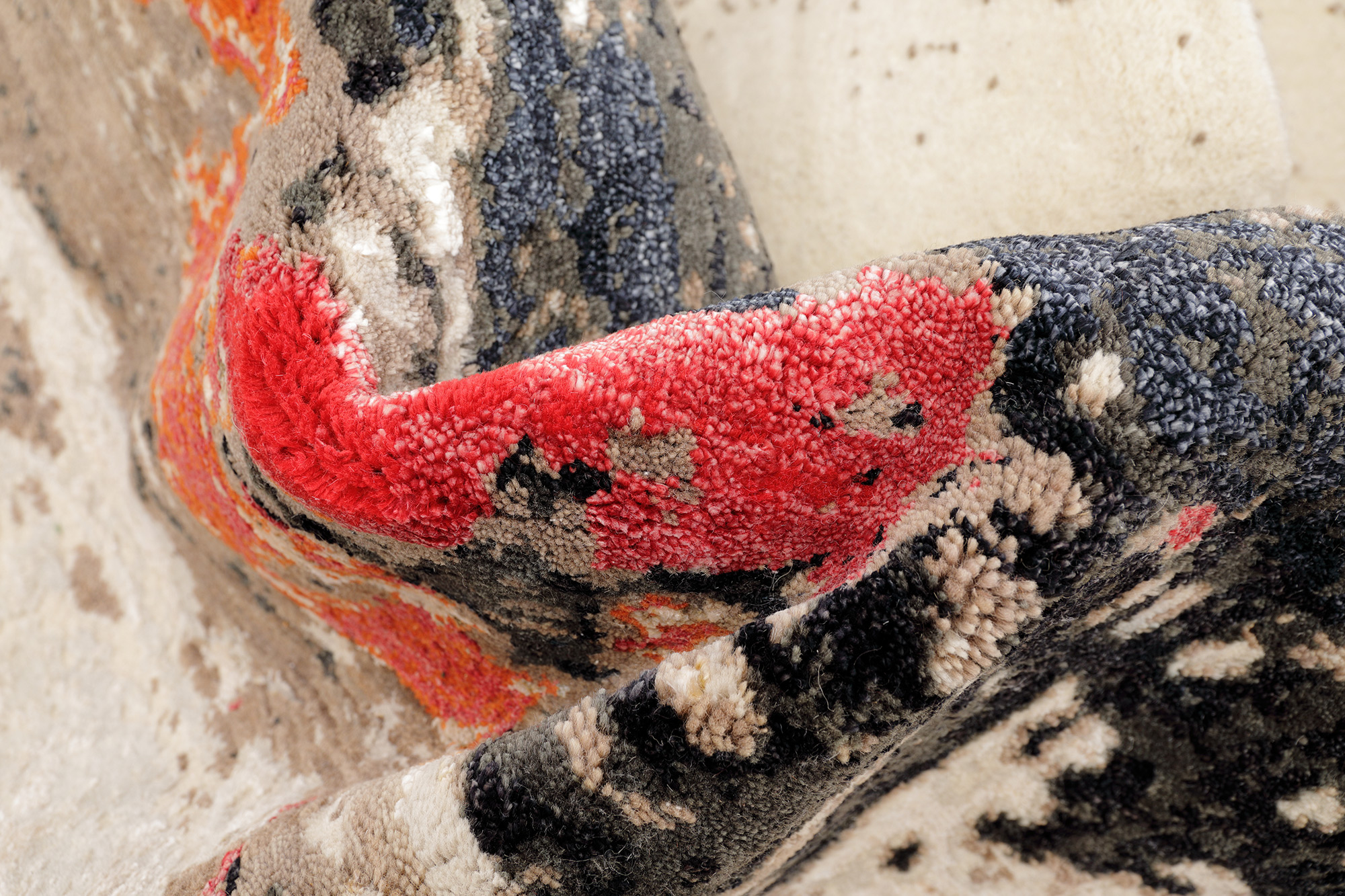 Thomas Designteppich Indien beige| Schurwolle