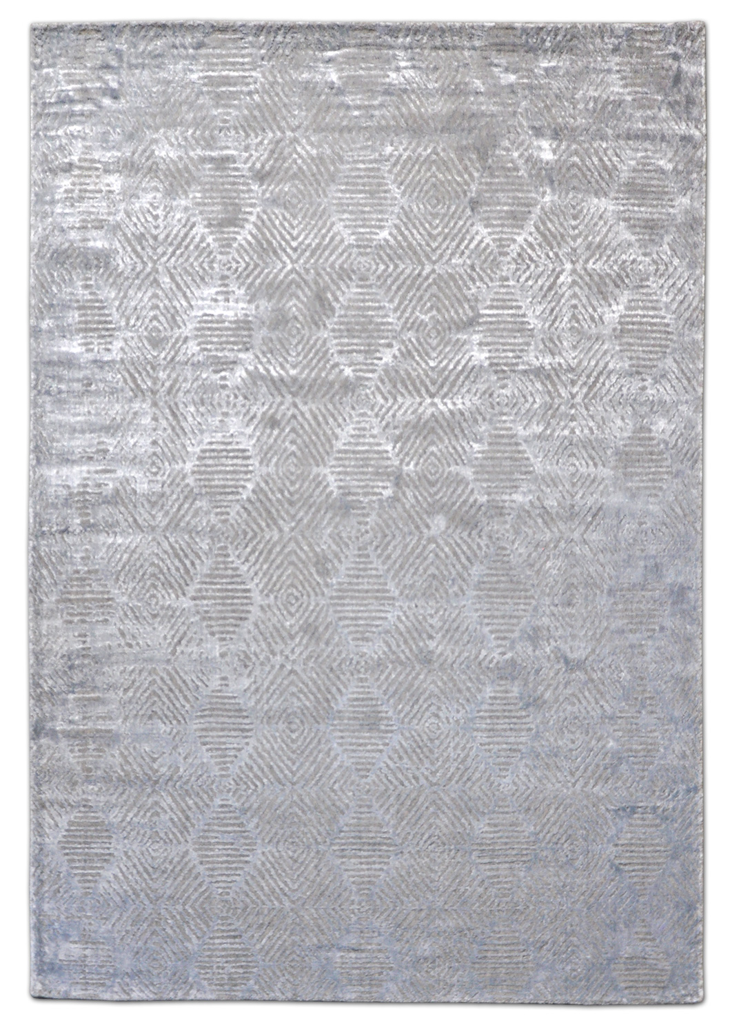 Thomas Handloomteppich Fine | Silver/Lt Blue