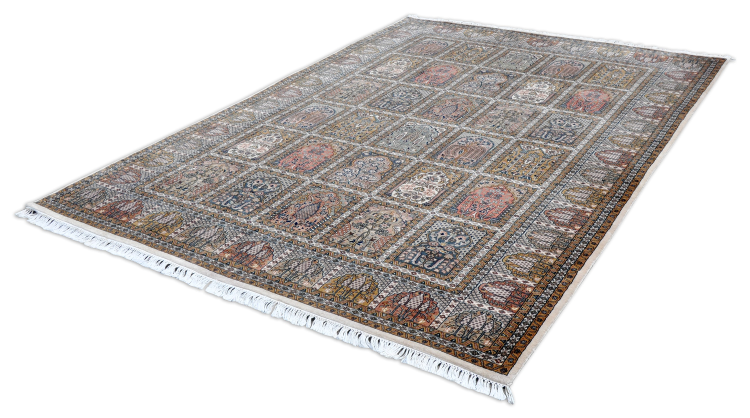 Felder Ghom Orientteppich Indien | Neuseelandwolle