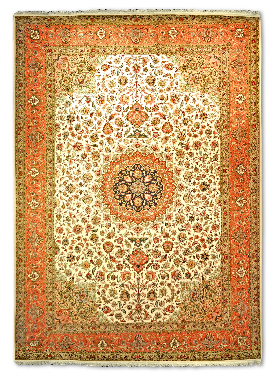 Täbriz Perserteppich neu Korkwolle | Medaillon Täbriz Perserteppich neu Korkwolle | Medaillon