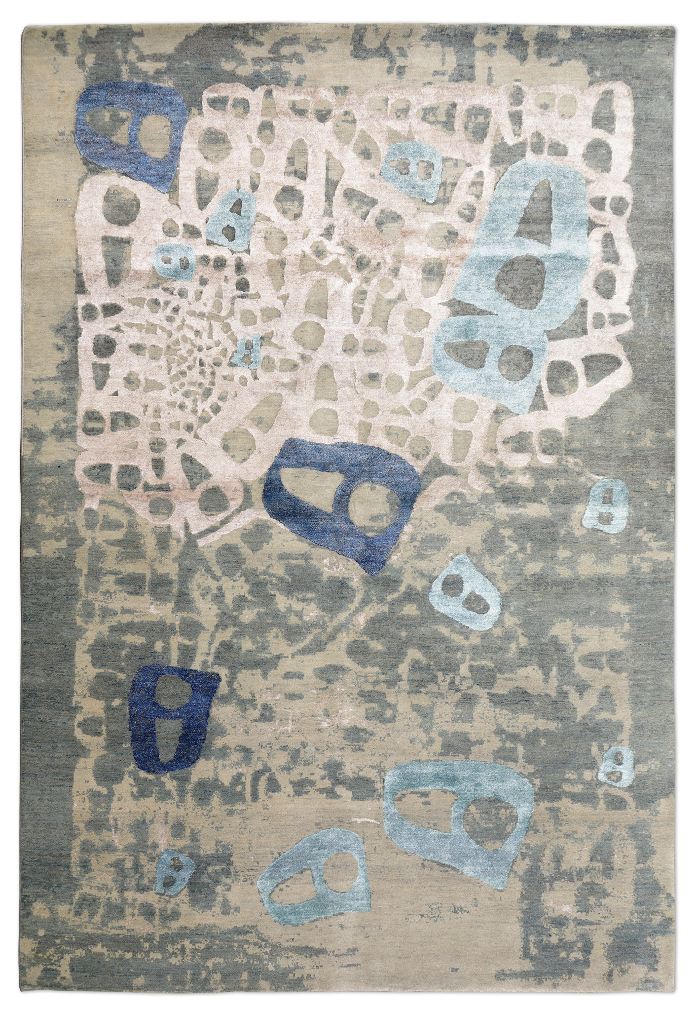 Thomas Designteppich Indien beige grau | Schurwolle