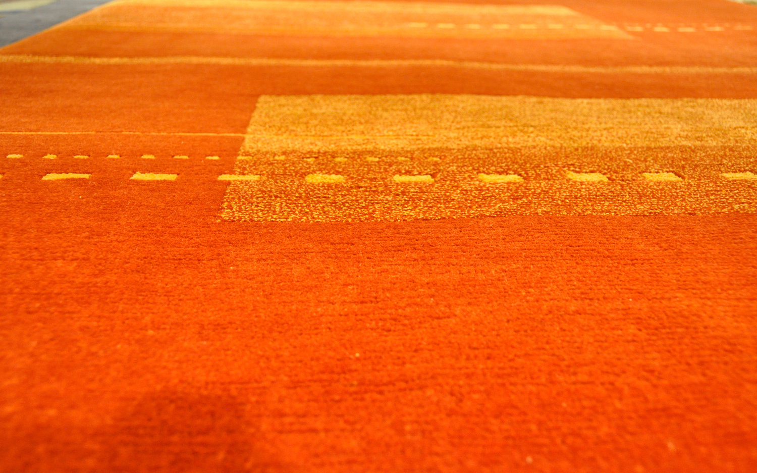 Nepalteppich Orginal rost | Neuseelandwolle mit Seide