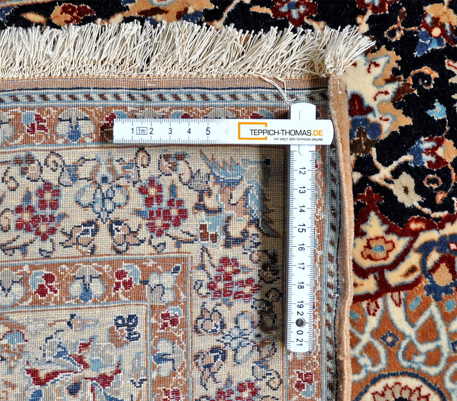 Nain Perserteppich 6 La neu blau | Medaillon