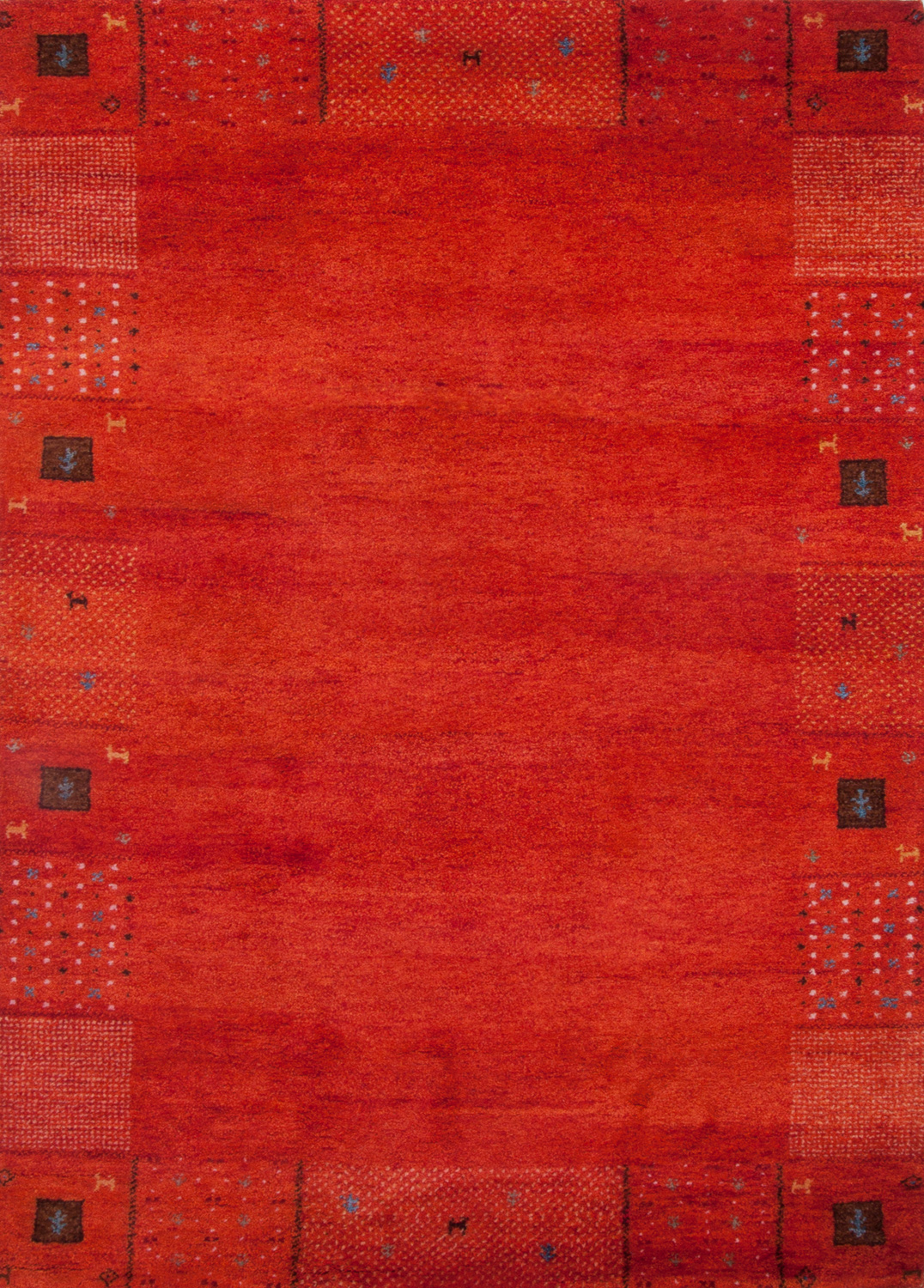 Theko Flair Gabbehteppich rot | Schurwolle