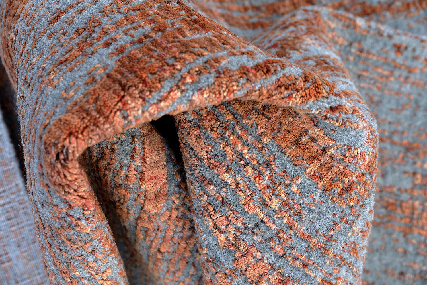 Thomas Teppich Handloom Jacquard Fine | Grey/Orange