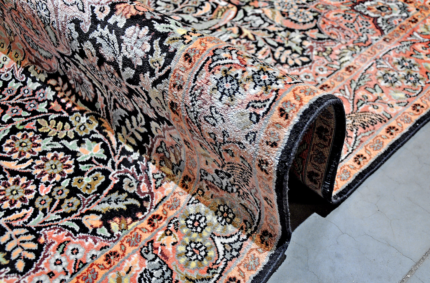 Kaschmir Teppich Indien neu | Kunstseide