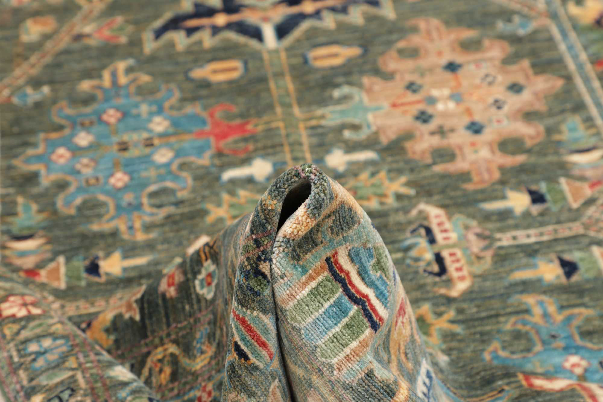 Kazak Royal Orientteppich Pakistan Schurwolle 477129 | Grau