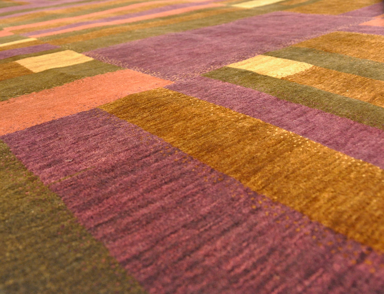 Gabbeh Indischer Knüpfteppich neu braun/lila | Neuseelandwol