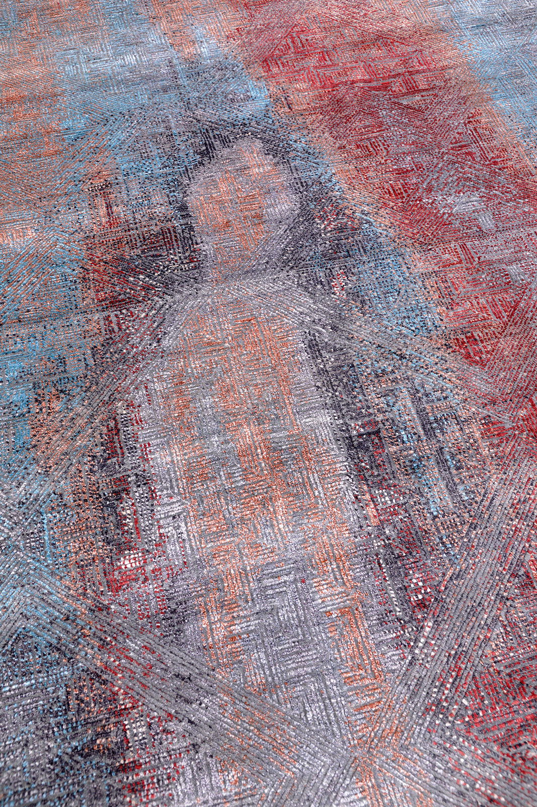 Thomas Designteppich Amour Indien |  Grey-Red