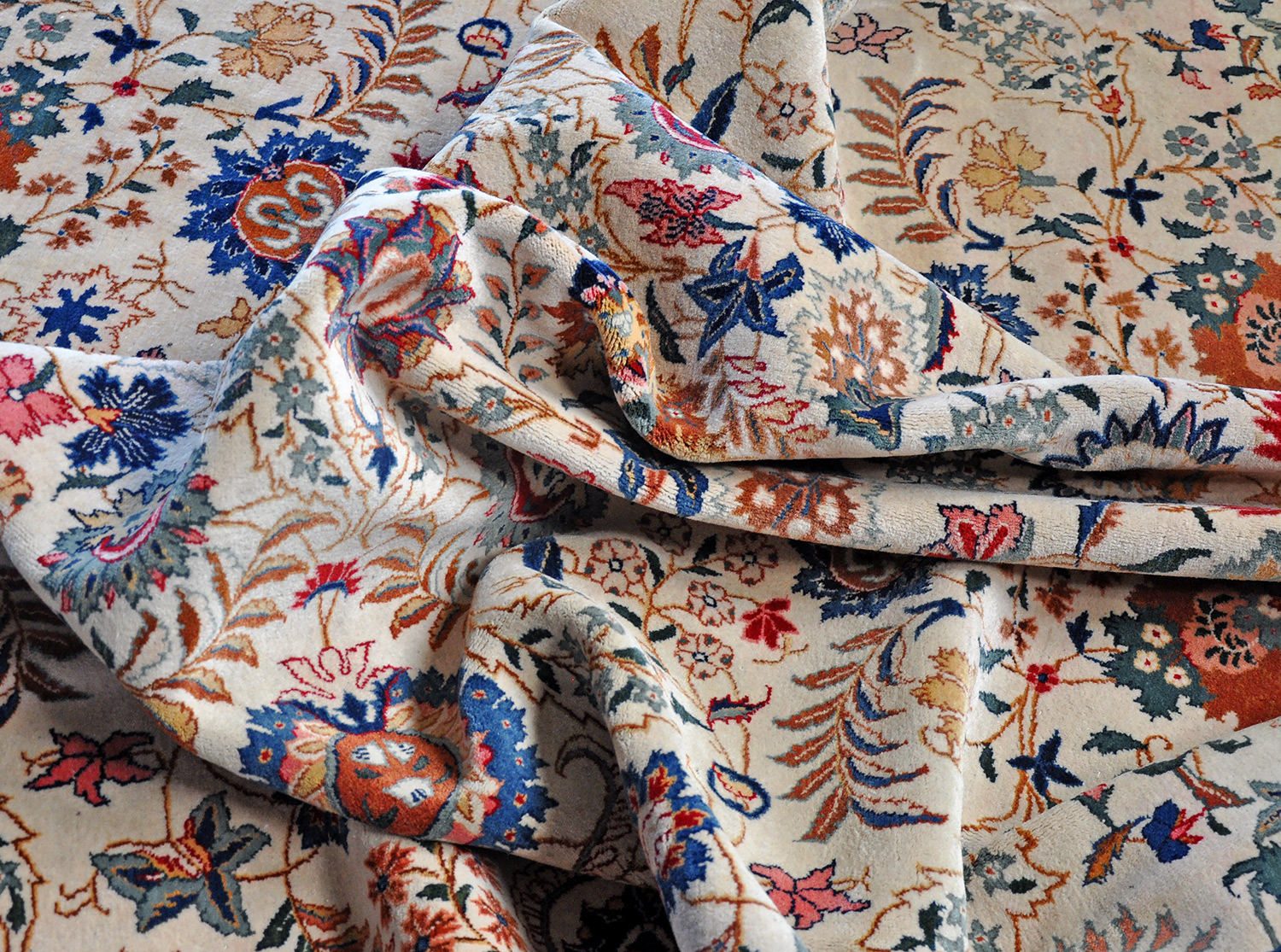 Keshan Kork Perserteppich alt | Allovermuster