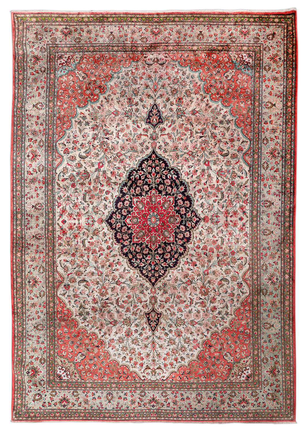 Ghom Perserteppich Seide neu | Floral Ghom Perserteppich Seide neu | Floral