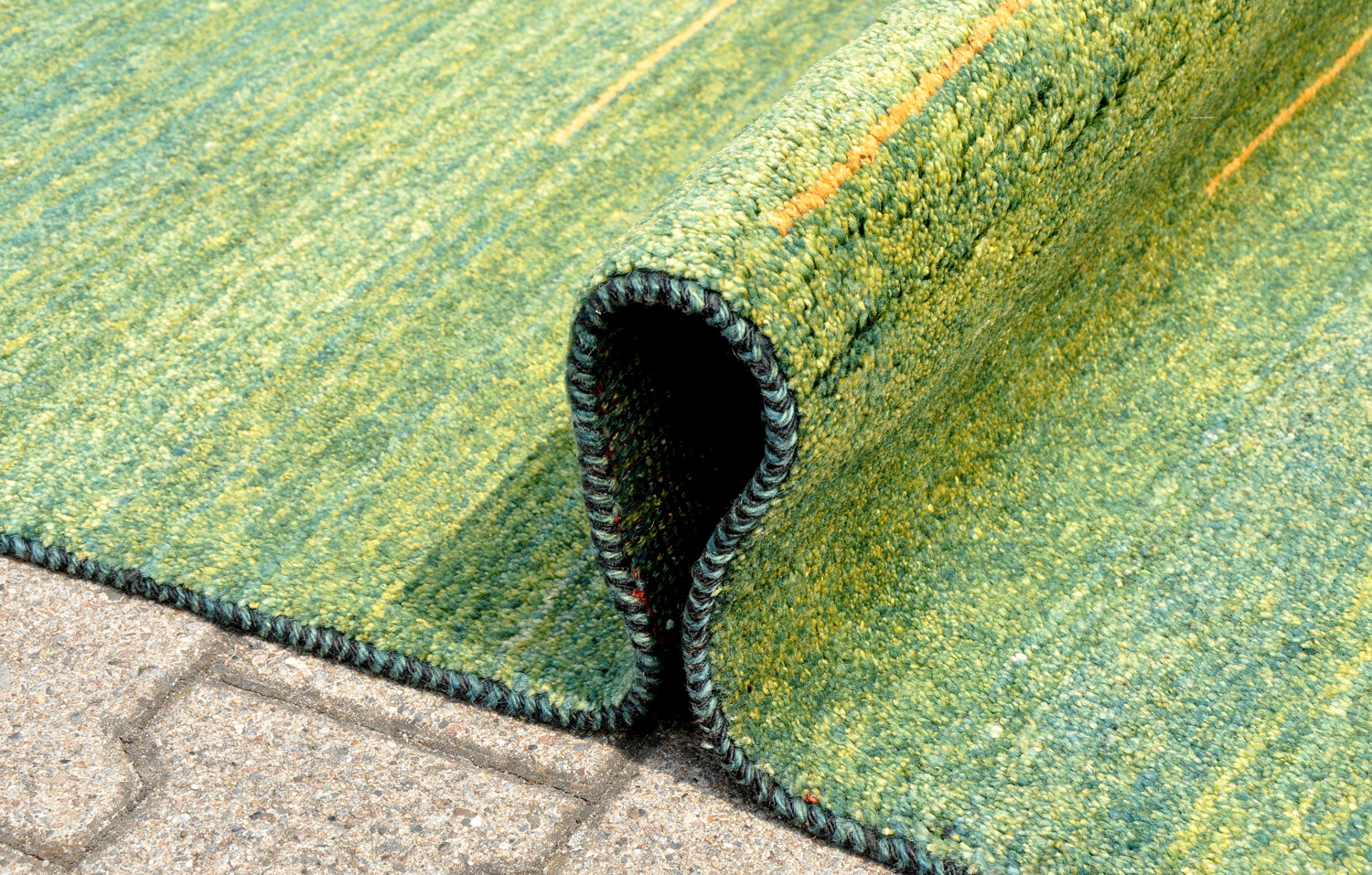 Gabbeh Perserteppich neu grün| Hochlandwolle