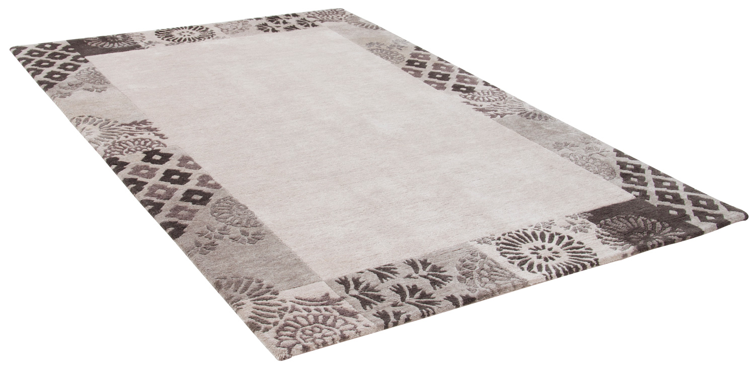 Theko Talonga Silk  Nepalteppich braun | Hochlandwolle