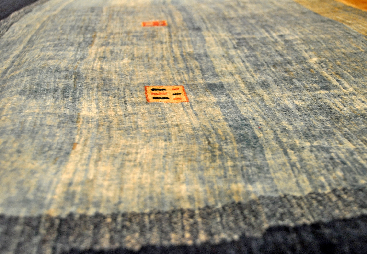 Gabbeh Perserteppich neu fein blau | Hochlandwolle