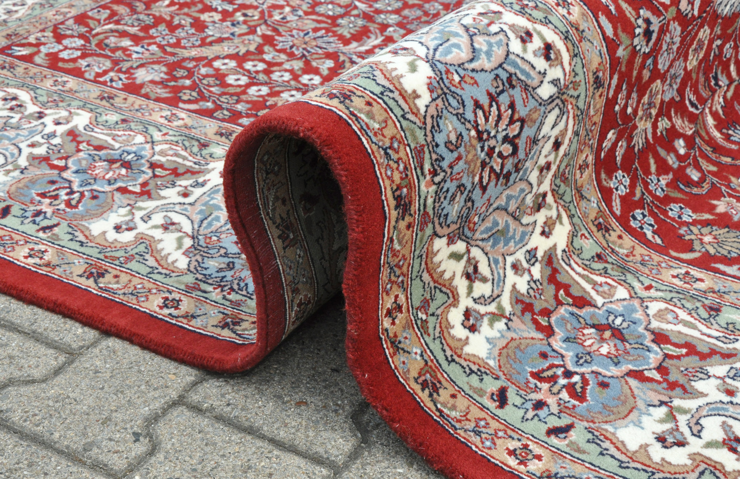 Kerman Orientteppich Indien rot | Schurwolle