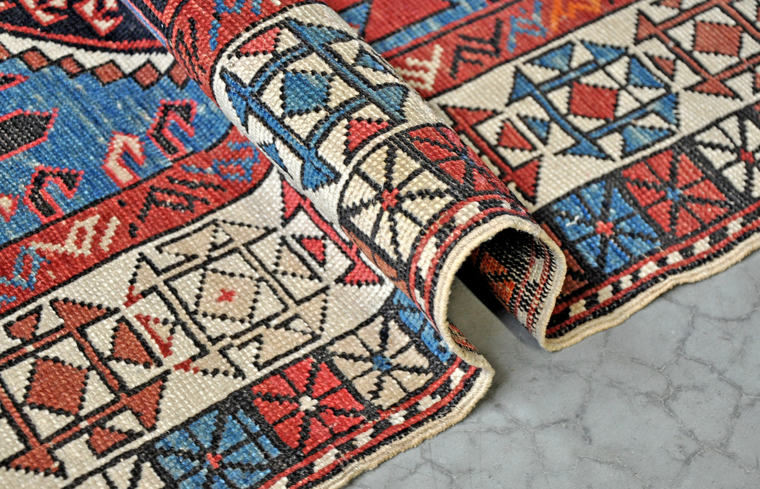 Kuba-Sejchor Knüpfteppich alt | Geometrisch