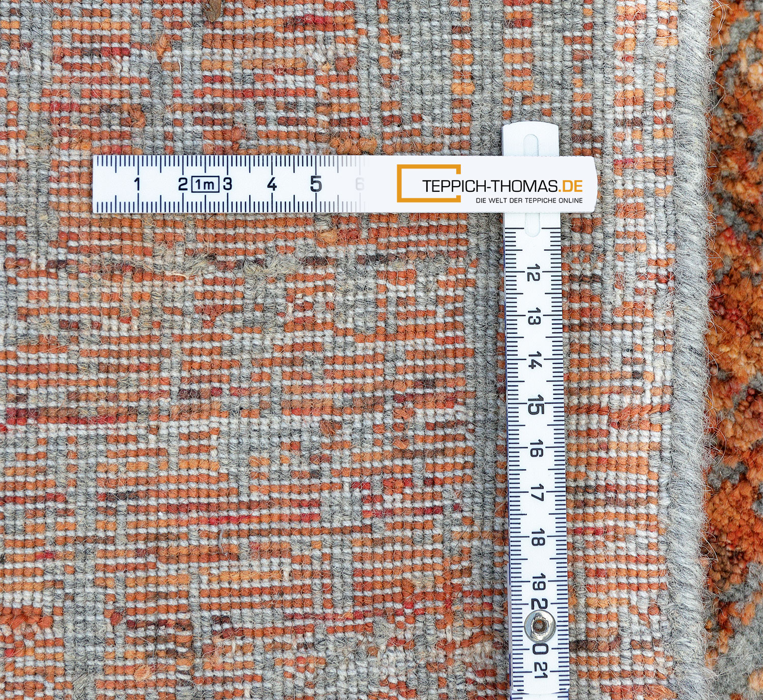 Thomas Teppich Handloom Jacquard Fine | Grey/Orange