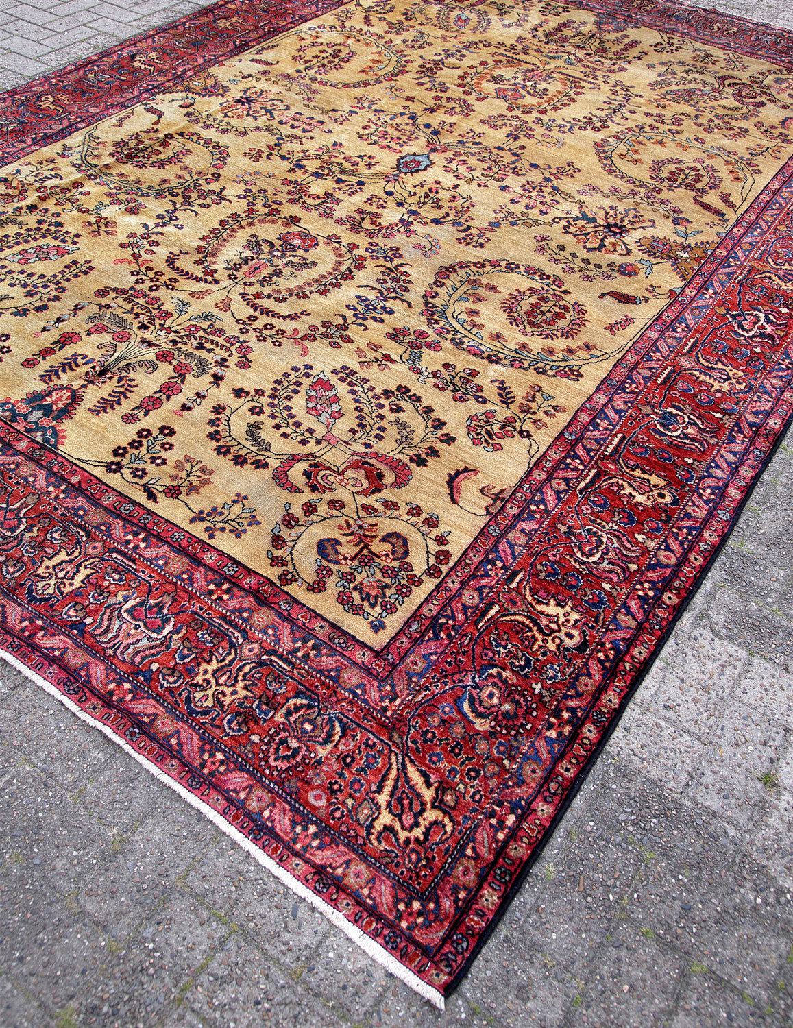 Amerikanischer Sarough Perserteppich alt | gelb