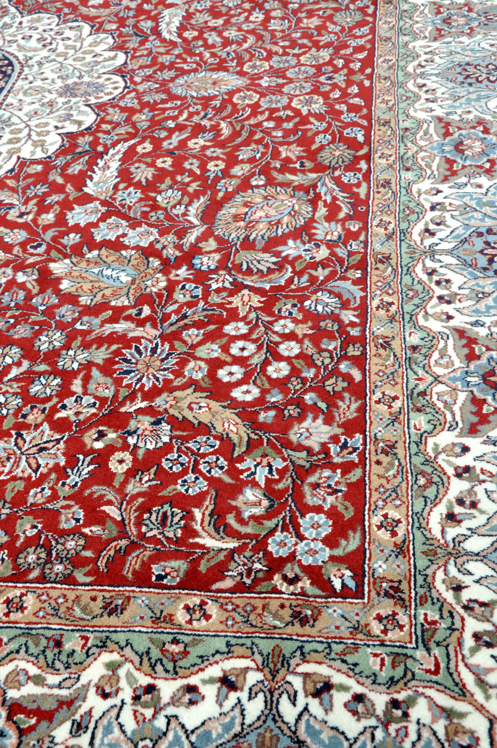 Kerman Orientteppich Indien rot | Schurwolle