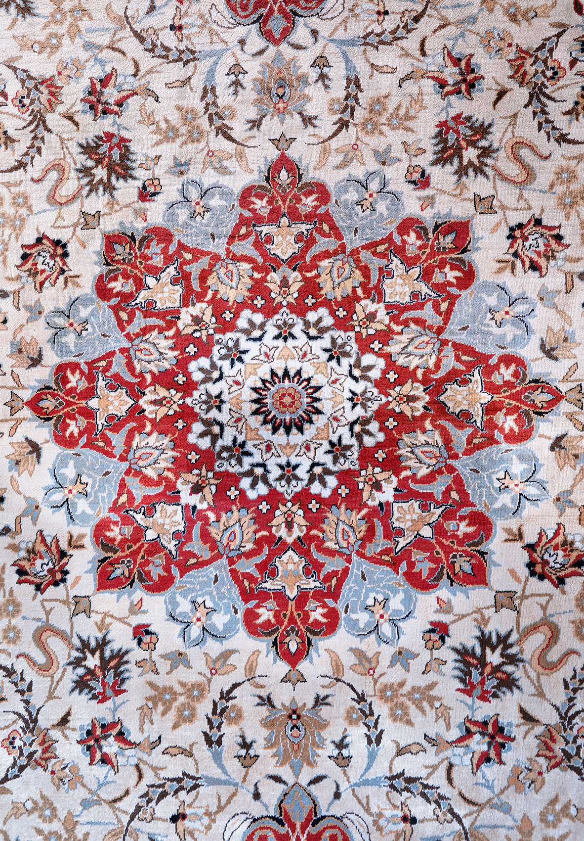 Keshan Knüpfteppich China 300 lines | Seide