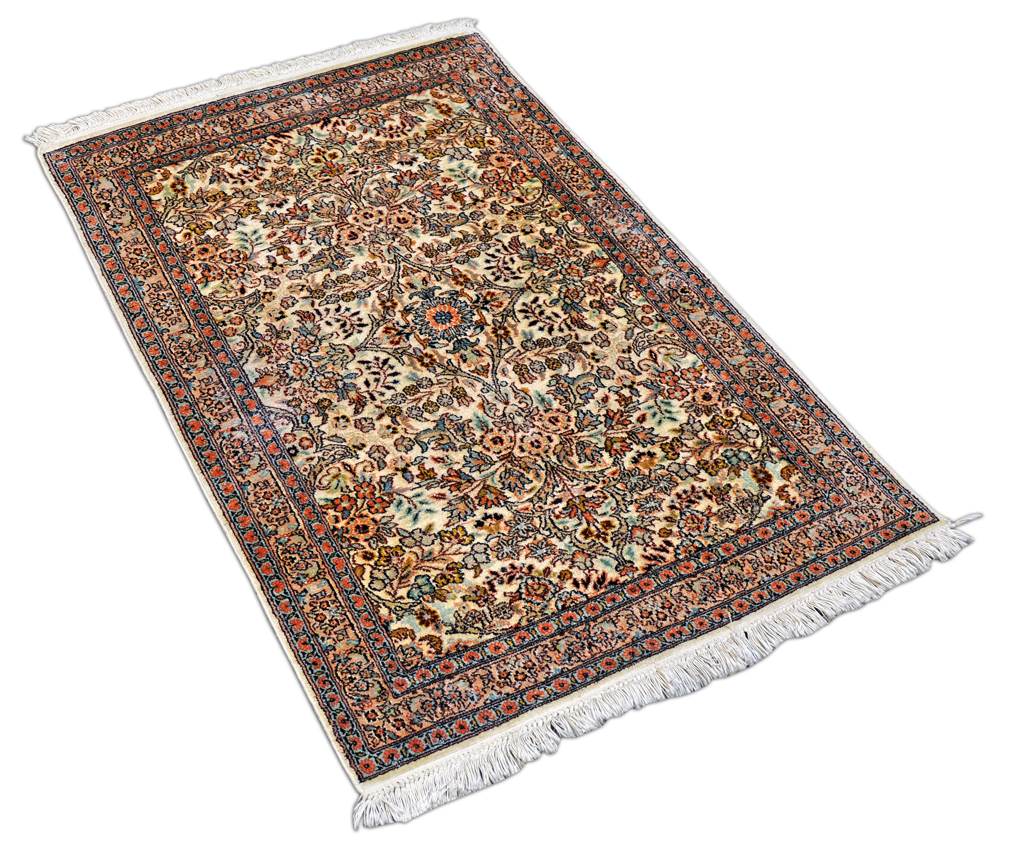 Kaschmir Seidenteppich Indien neu | Medaillon