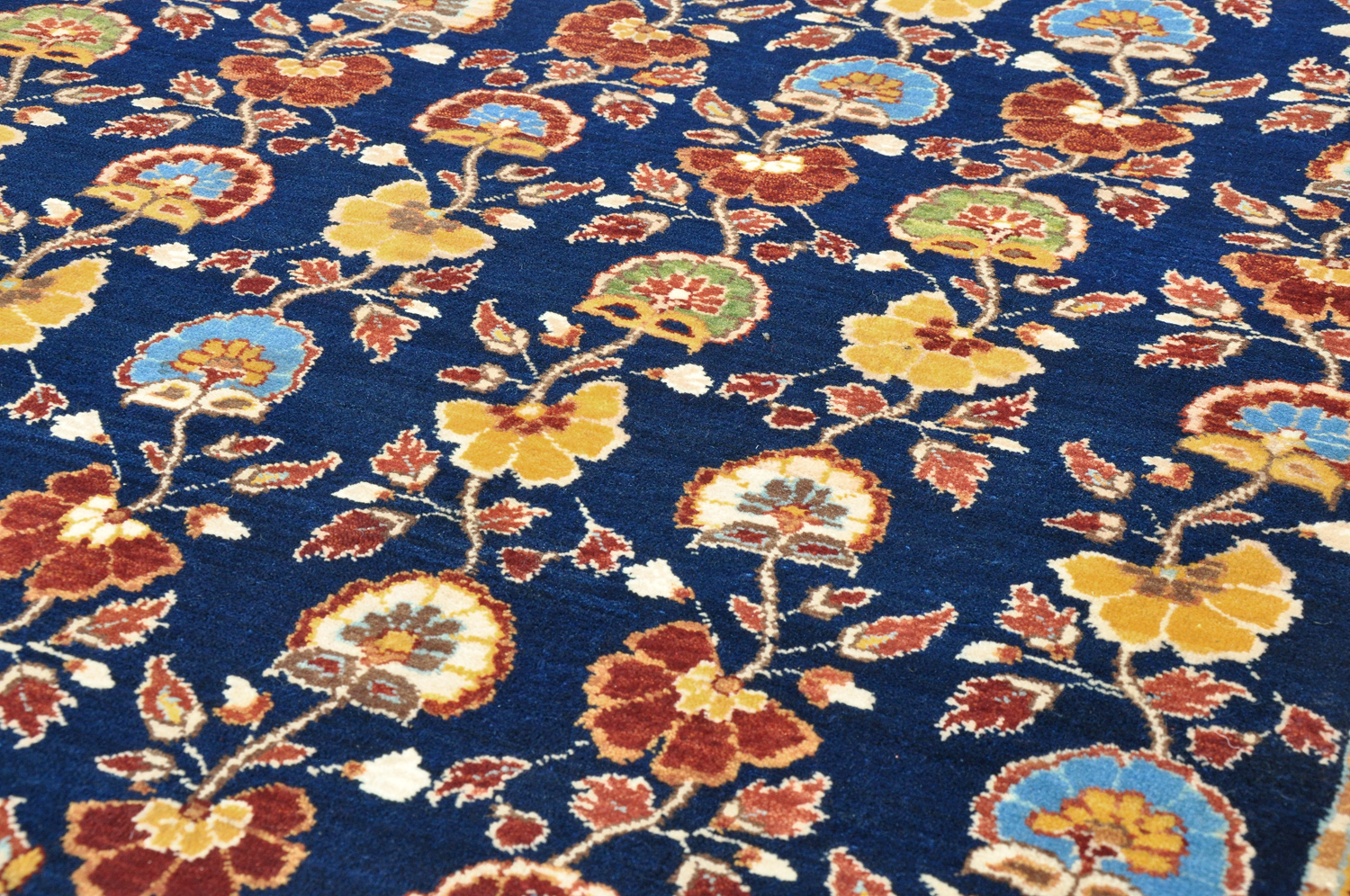 ASA KHAN Orientteppich Indien blau | Neuseelandwolle