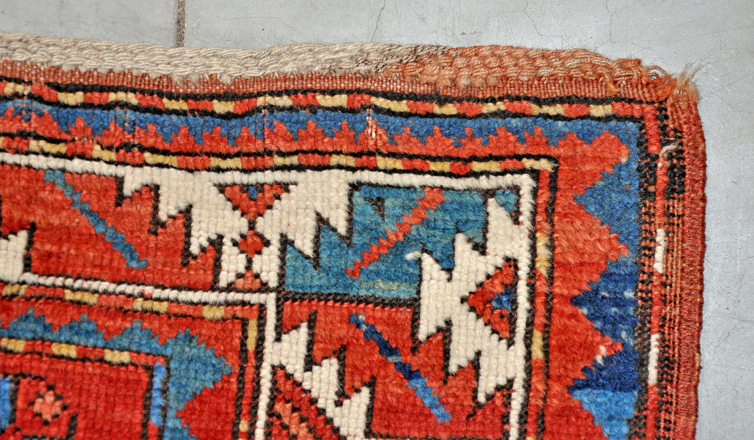 Schild Kazak Knüpfteppich antik | blaugrundig