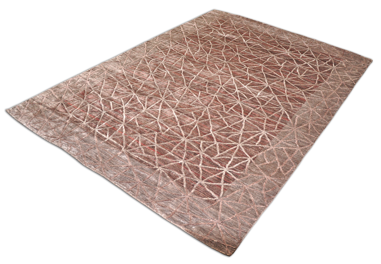 Thomas Handloomteppich Spider Web |  braun-rot