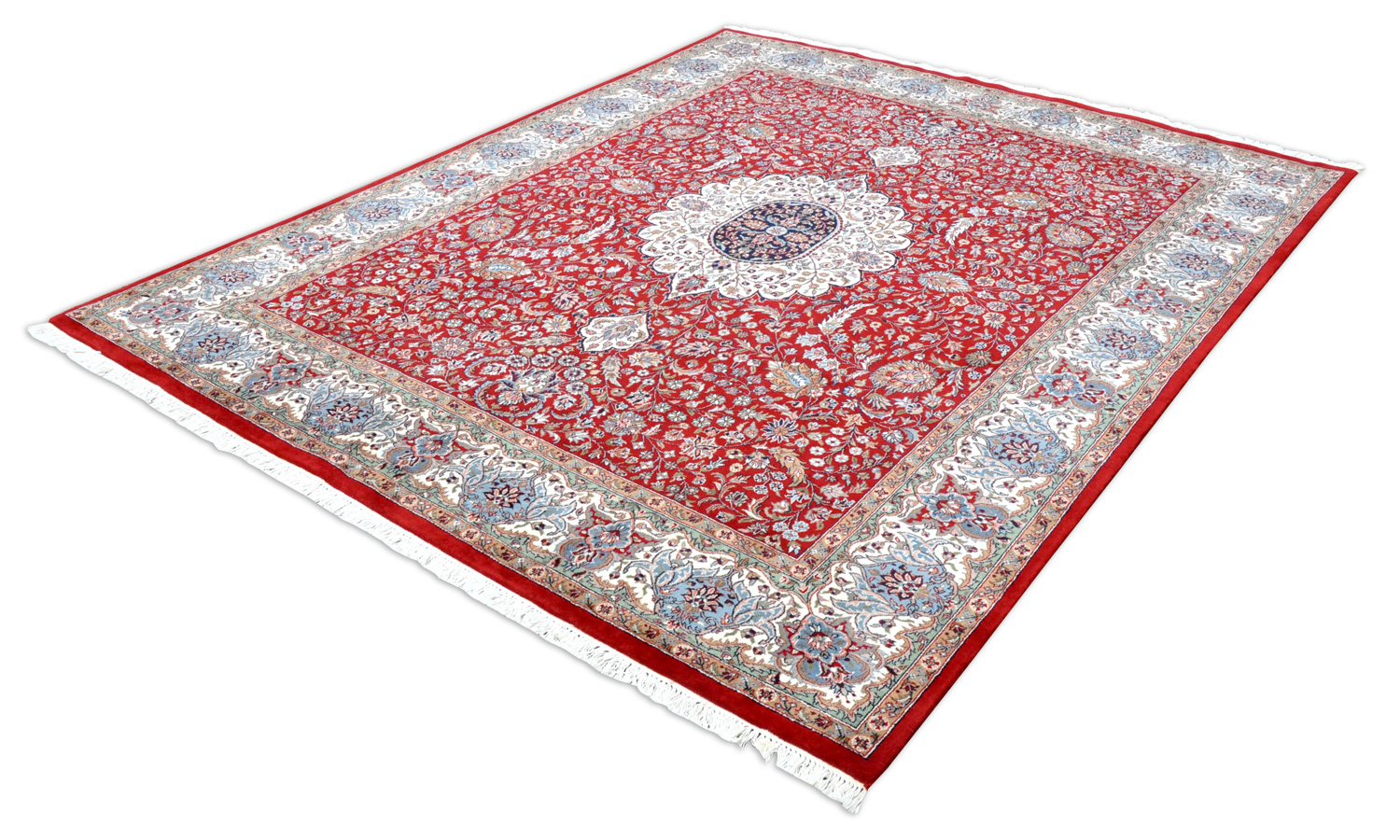 Kerman Orientteppich Indien rot | Schurwolle