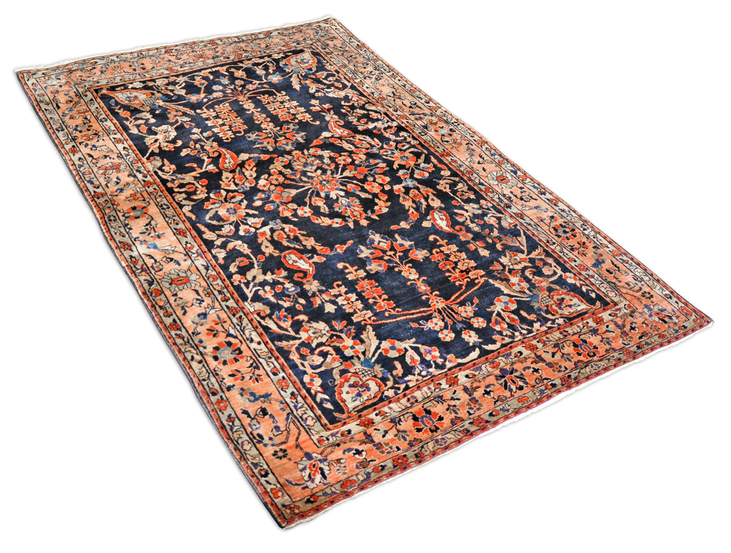 Farahan Perserteppich antik | nachtblau