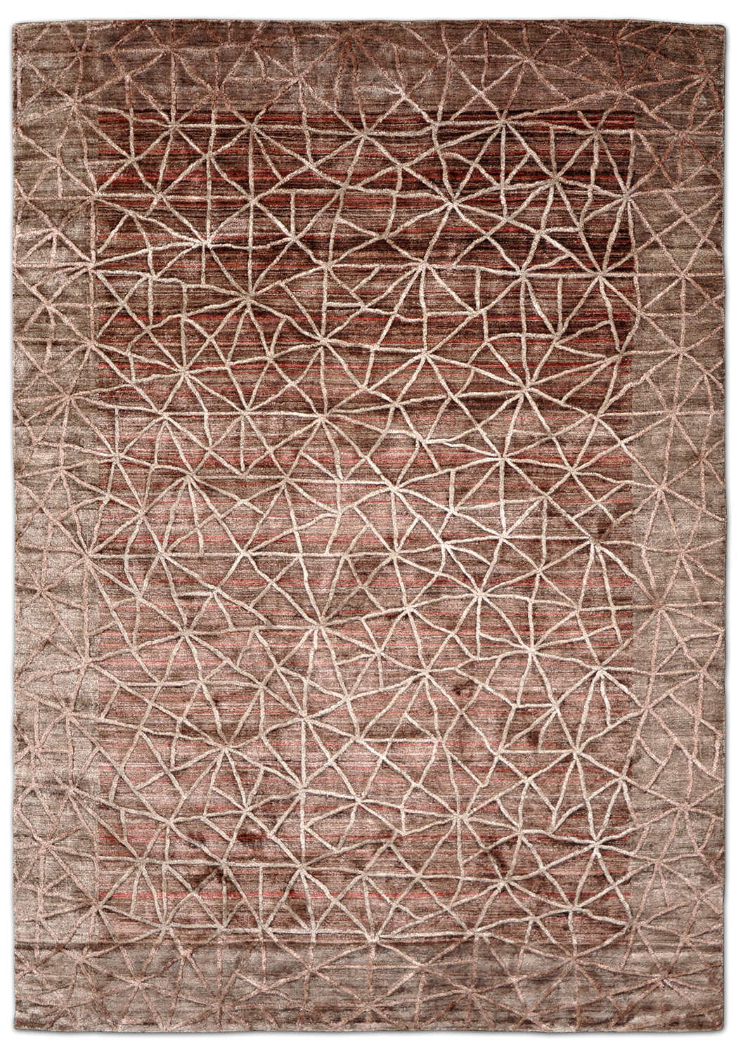 Thomas Handloomteppich Spider Web |  braun-rot