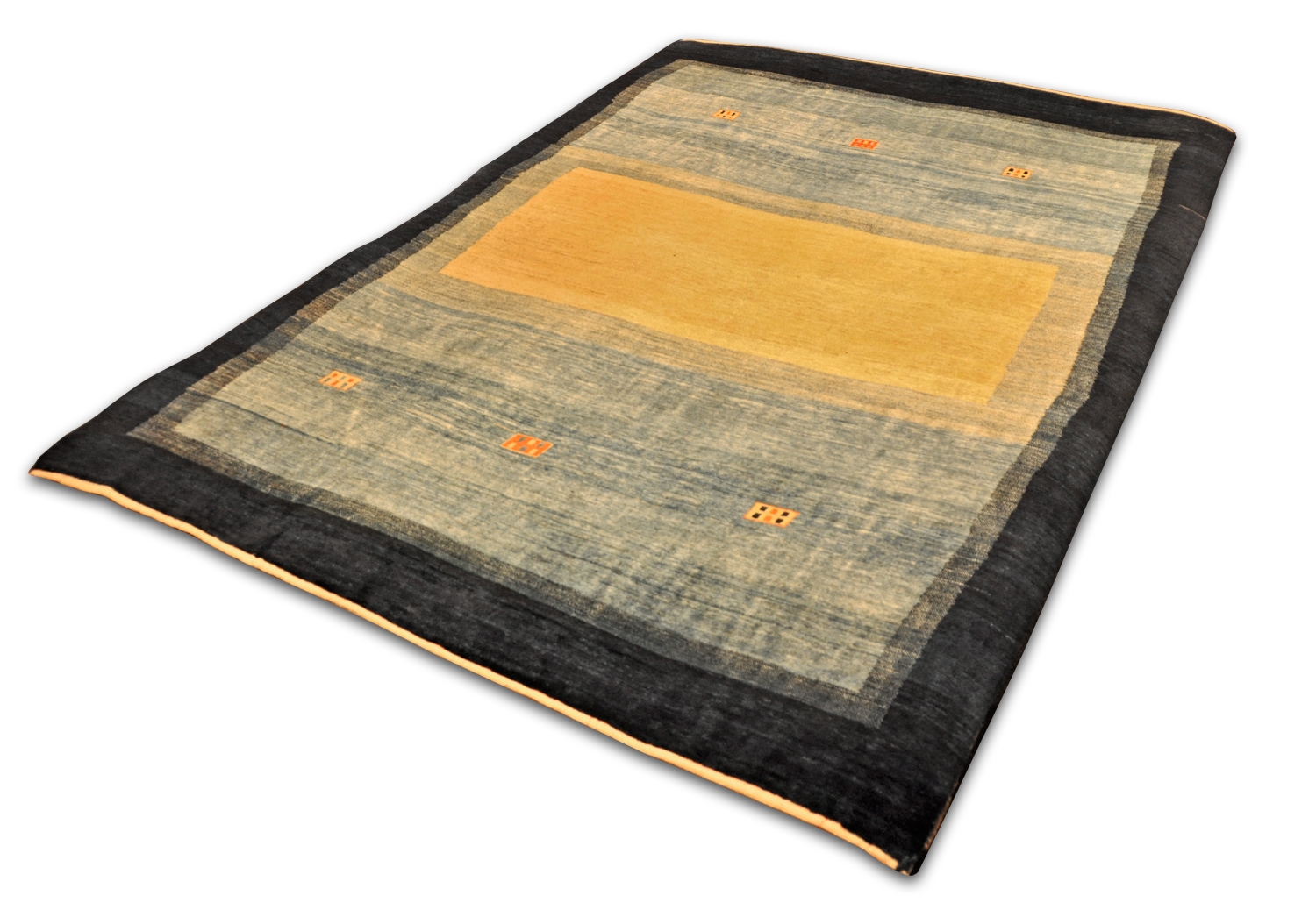 Gabbeh Perserteppich neu fein blau | Hochlandwolle