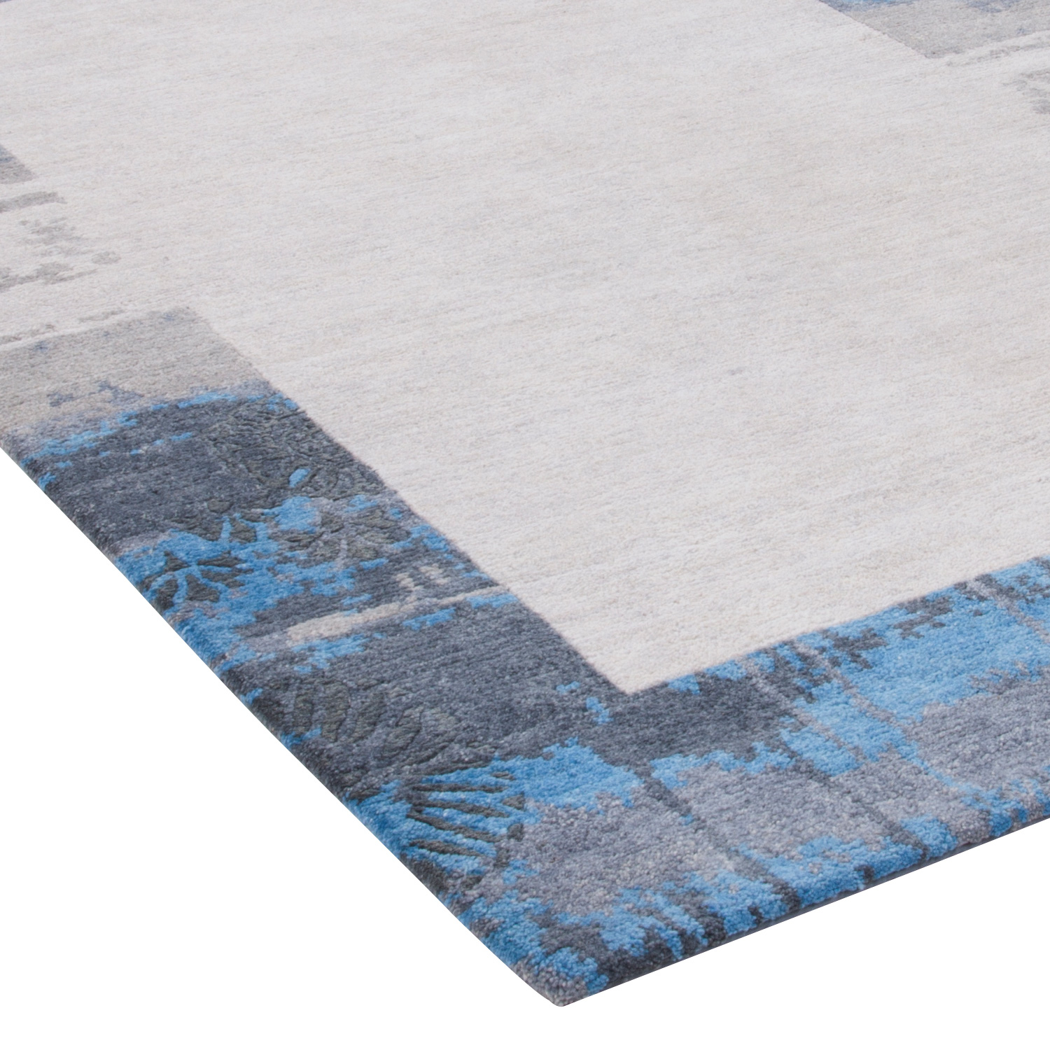 Theko Talonga Silk  Nepalteppich grau | Hochlandwolle