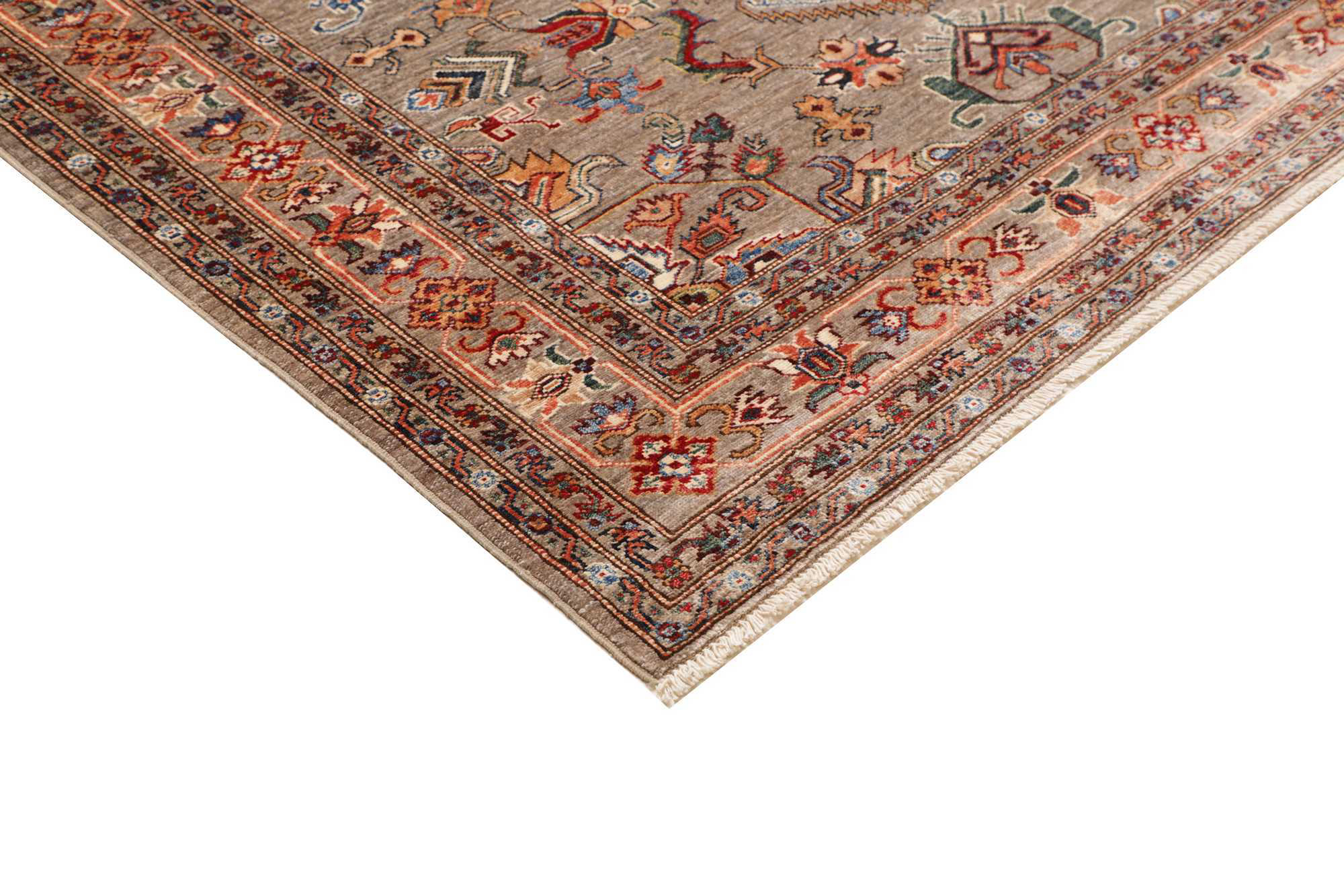 Kazak Orientteppich Pakistan Schurwolle 478572 | Grau