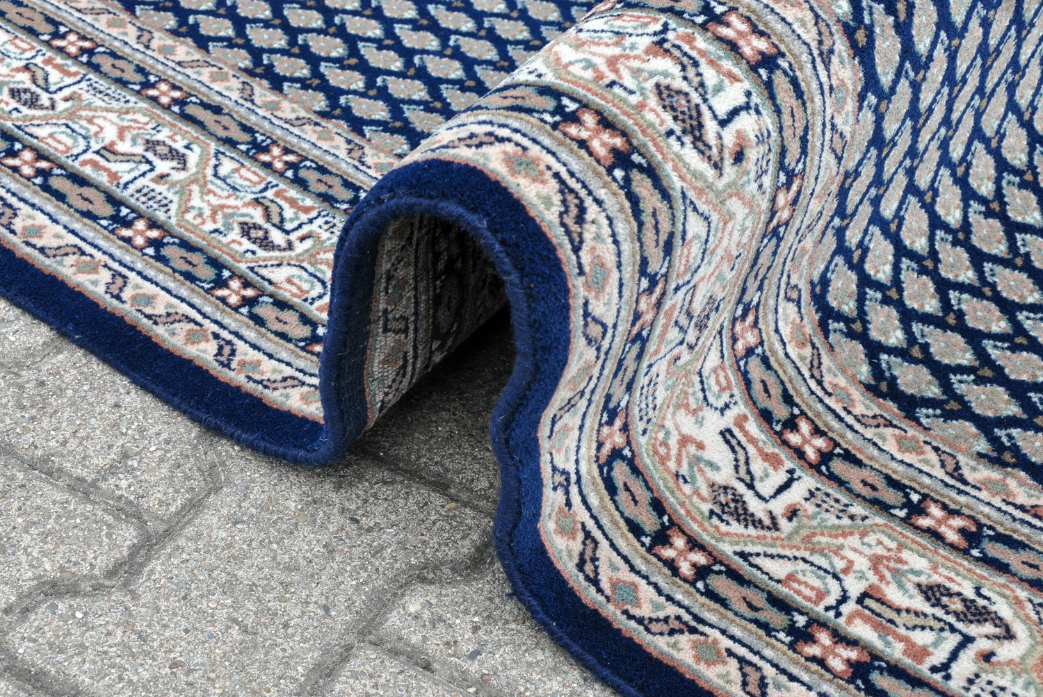 Mir Orientteppich Indien blau | Neuseelandwolle