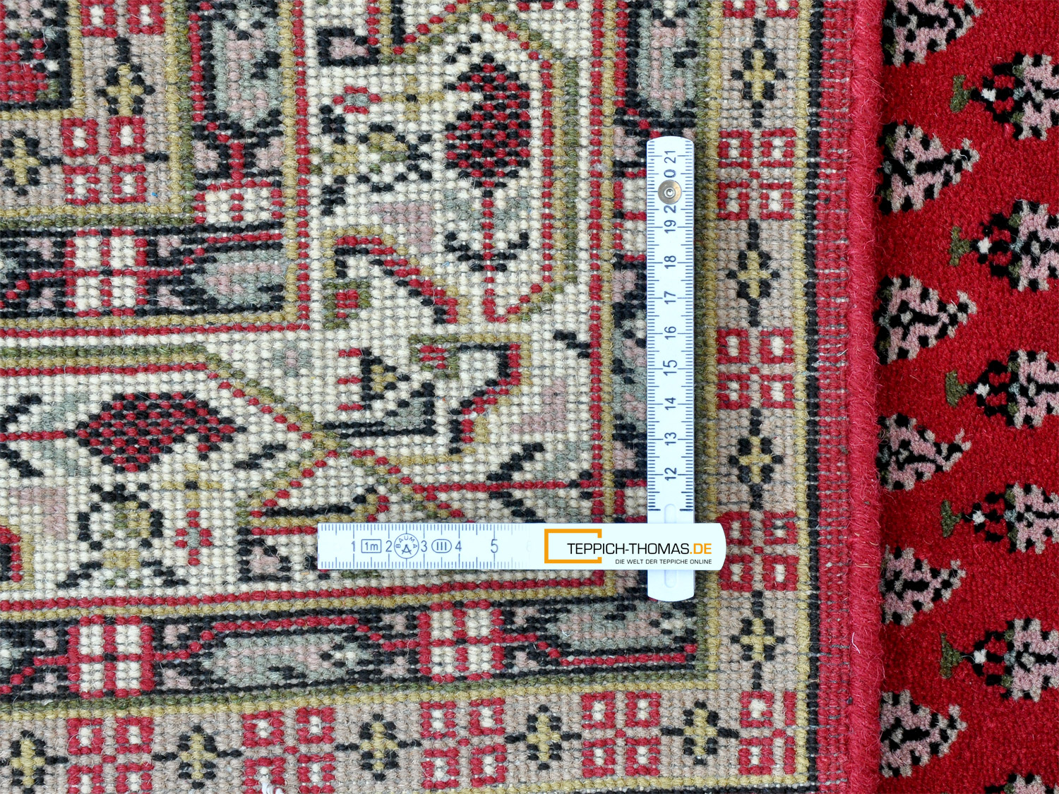 Mir Teppich Indien  rot | Schurwolle