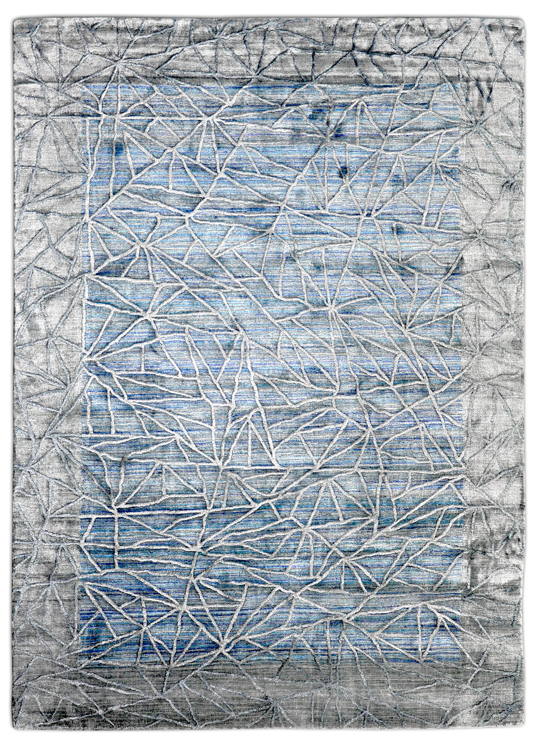 Thomas Handloomteppich Spider Web |  türkis-grau