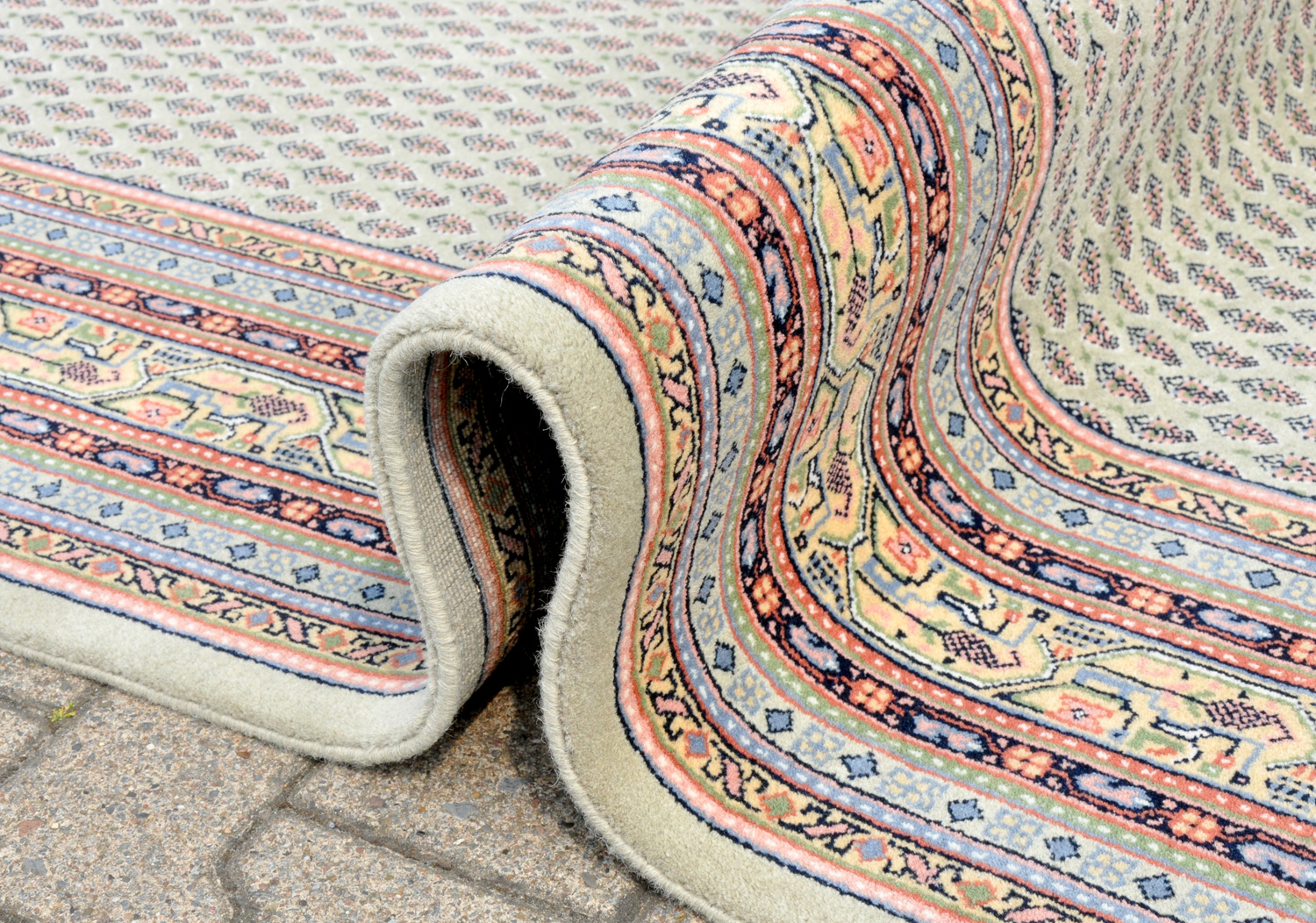 Mir Orientteppich Indien grün | Neuseelandwolle