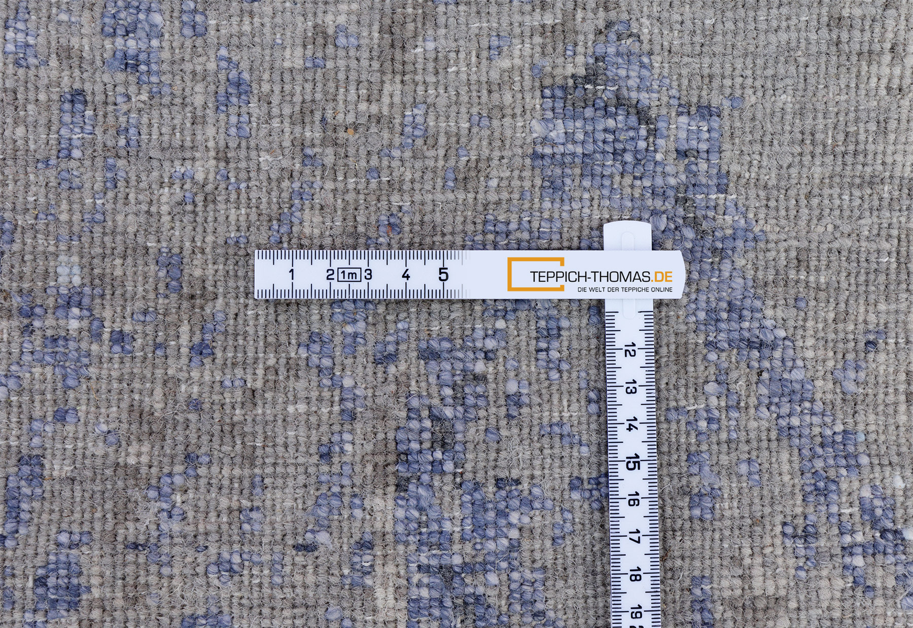 Thomas Designteppich Indien beige blau | Schurwolle