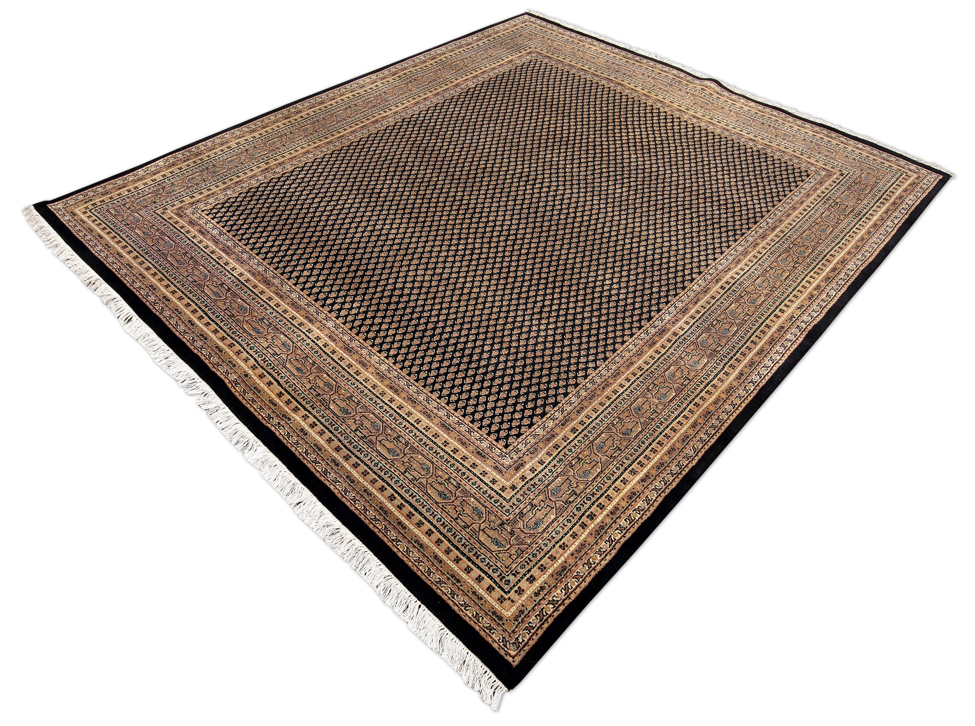 Mir Royal Orientteppich neu schwarz Indien | Neuseelandwolle